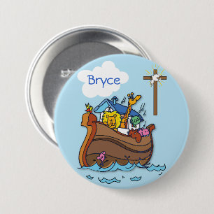 Op maat gemaakte Noachs Ark Doopfeest voor baby, j Ronde Button 7,6 Cm