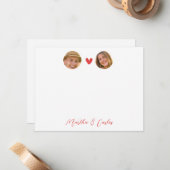 Op maat gemaakte notitiekaart voor koppels met fot notitiekaartje (Voorkant / Achterkant in situ)