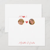 Op maat gemaakte notitiekaart voor koppels met fot notitiekaartje (Voorkant / Achterkant)