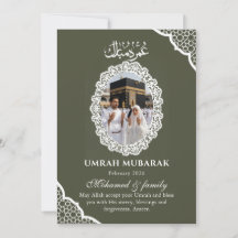 Op maat gemaakte Olijfgroene Umrah Mubarak Fotokaa