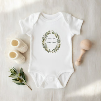 Op maat gemaakte olijfkrans erfstuk baby body | Pe Romper