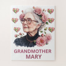 Op maat gemaakte oma Mary bloemenschildering in wa