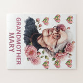 Op maat gemaakte oma Mary bloemenschildering in wa Legpuzzel (Horizontaal)