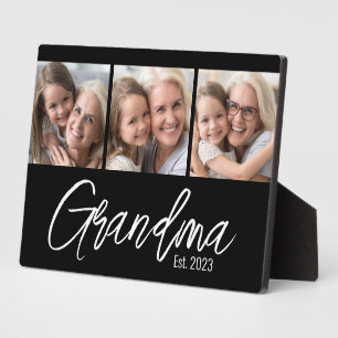 Op maat gemaakte oma opgericht jaar 3 foto fotoplaat