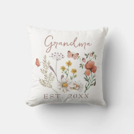 Op maat gemaakte oma-wilde bloemen kussen