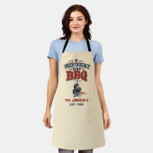 Op maat gemaakte Onafhankelijkheidsdag BBQ Beige F Schort (Gedragen)