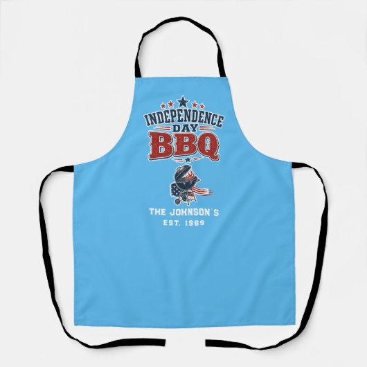 Op maat gemaakte Onafhankelijkheidsdag BBQ Beige F Schort (Voorkant)