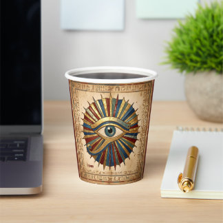 Op maat gemaakte Oog van Horus met Hiërogliefen Sp Papieren Bekers