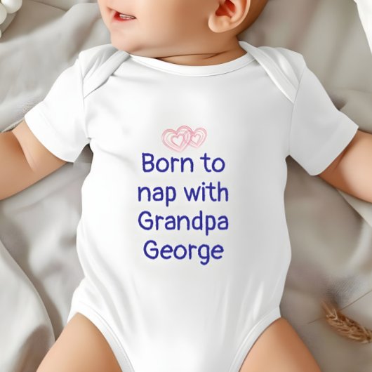 Op maat gemaakte opa cadeau van baby, dutje, baby  romper
