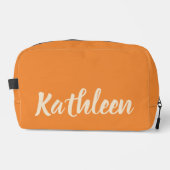 Op maat gemaakte oranje bruidsdouche reistas cadea toilettasje (Voorkant)