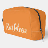 Op maat gemaakte oranje bruidsdouche reistas cadea toilettasje (Rechterhoek)