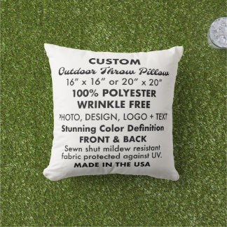 Op maat gemaakte Outdoor Throw Kussen - 16" vierka