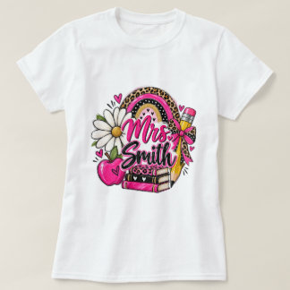 Op maat gemaakte outfit voor leraren met luipaardp t-shirt