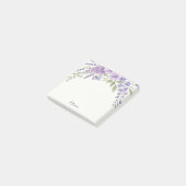 Op maat gemaakte paarse bloemige plaknotities, gep post-it® notes (Schuin)