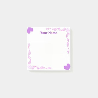 Op maat gemaakte paarse hart filigrein Post-it-not Post-it® Notes