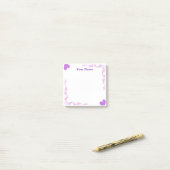 Op maat gemaakte paarse hart filigrein Post-it-not Post-it® Notes (Op bureau)