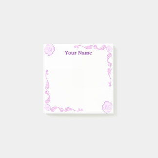 Op maat gemaakte paarse roos filigrein Post-it-not Post-it® Notes