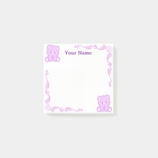 Op maat gemaakte paarse teddybeer Filigree Post-it Post-it® Notes