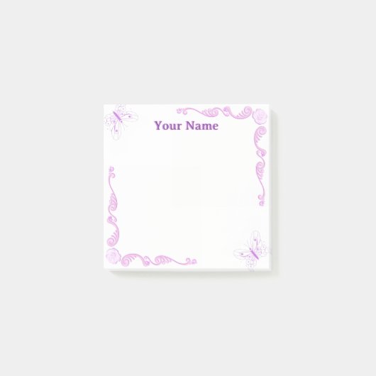 Op maat gemaakte paarse vlinder filigraan Post-it- Post-it® Notes (Voorkant)