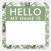 Op maat gemaakte palmblad Hello My Name Is Sticker (Voorkant)