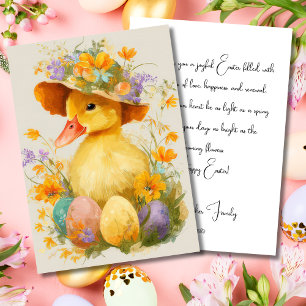 Op maat gemaakte Pasen kaart met bloemen en een ee