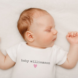 Op maat gemaakte pasgeboren achternaam baby shower romper