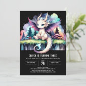 Op maat gemaakte Pastel Draak Verjaardag Kaart (Staand voorkant)