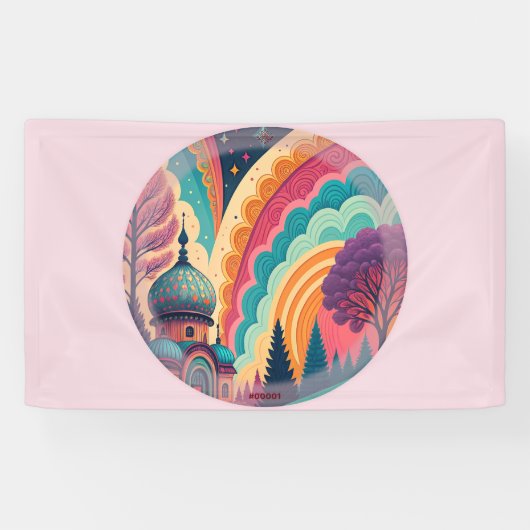 Op maat gemaakte Pastel Fantasy Koepel Banner (Horizontaal)