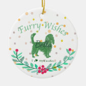 Op maat gemaakte Pastelgroene Cavalier King Charle Keramisch Ornament (Voorkant)