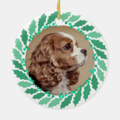 Op maat gemaakte Pastelgroene Cavalier King Charle Keramisch Ornament (Achterkant)