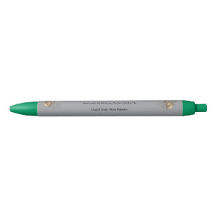 Op maat gemaakte pastelgroene leuke bloemenbalpen blauwe inkt pen