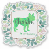 Op maat gemaakte pastelgroene sticker cadeau Frans (Voorkant)