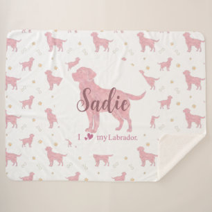 Op maat gemaakte pastelroze labrador retriever dek sherpa deken