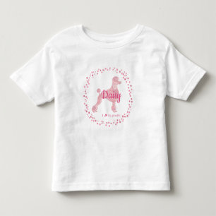 Op maat gemaakte pastelroze poedel silhouet T-shir Kinder Shirts
