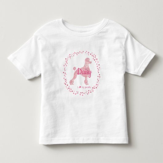 Op maat gemaakte pastelroze poedel silhouet T-shir Kinder Shirts (Voorkant)
