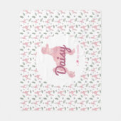 Op maat gemaakte pastelroze Poodle Kerstdeken Cade Fleece Deken (Voorkant)