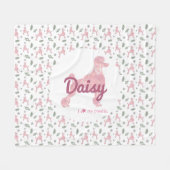 Op maat gemaakte pastelroze Poodle Kerstdeken Cade Fleece Deken (Voorkant (Horizontaal))