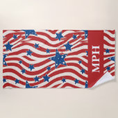 Op maat gemaakte patriottische badhanddoek met mon (Voorkant)