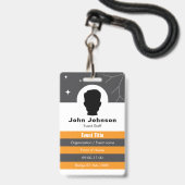Op maat gemaakte personeelsfoto, QR-code, naamkaar Badge (Voorzijde met lanyard)
