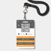 Op maat gemaakte personeelsfoto, QR-code, naamkaar Badge (Achterkant met lanyard)