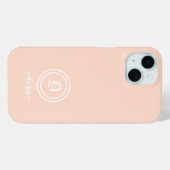 Op maat gemaakte perzik monogram telefoonhoesje Case-Mate iPhone case (Achterkant (horizontaal))