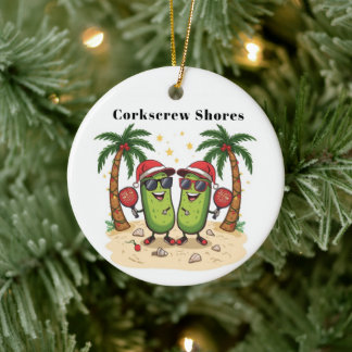 Op maat gemaakte Pickleball Kerstversiering om te Keramisch Ornament