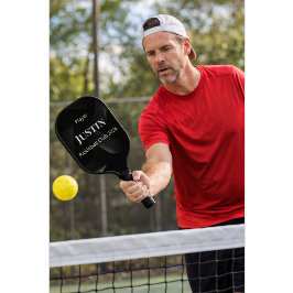 Op maat gemaakte Pickleball Paddle Zwart Wit Naam 