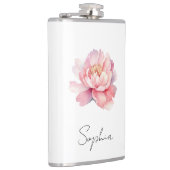 Op maat gemaakte pioenroze waterverf fles heupfles (Rechts)