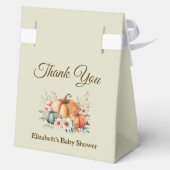 Op maat gemaakte pompoen- en bloemendesign voor ba bedankdoosjes (Achterkant)