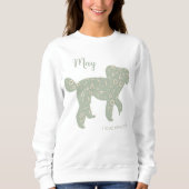 Op maat gemaakte Poodle naam sweatshirt saliegroen (Voorkant)