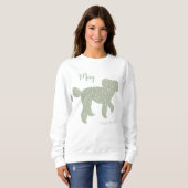 Op maat gemaakte Poodle naam sweatshirt saliegroen (Voorkant volledig)