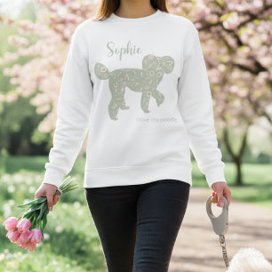 Op maat gemaakte Poodle naam sweatshirt saliegroen