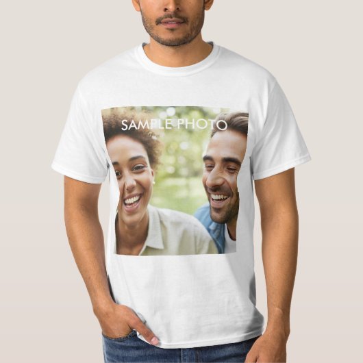 Op maat gemaakte portretfoto met gepersonaliseerde t-shirt (Voorkant)