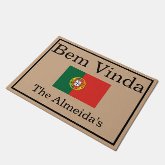 Op maat gemaakte Portugese Vlag Familie Naam Deurm Deurmat